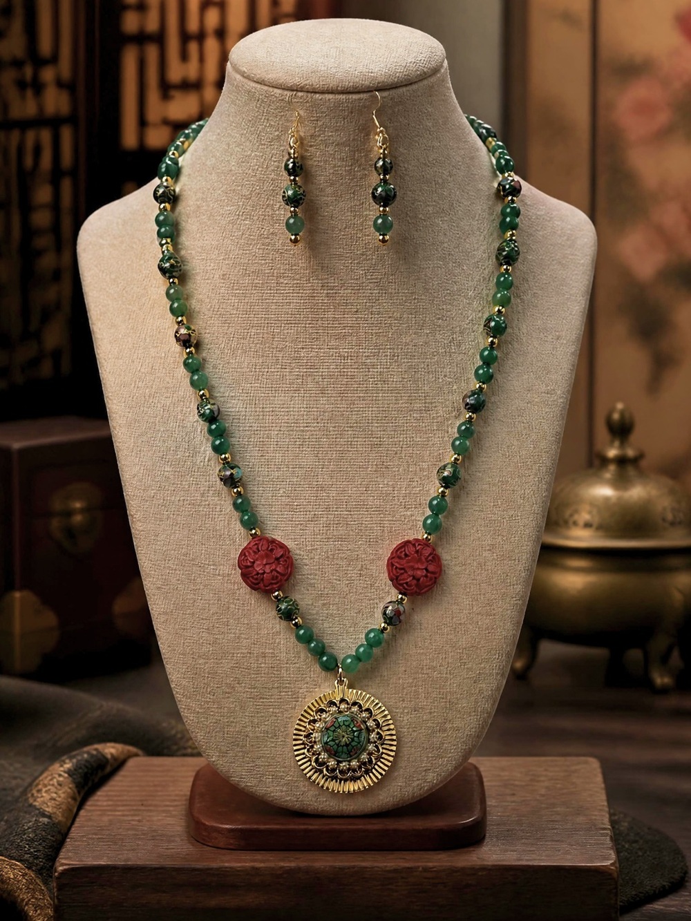 “The Empress's Lost Hour” Artisan Vintage Cloisonné Set